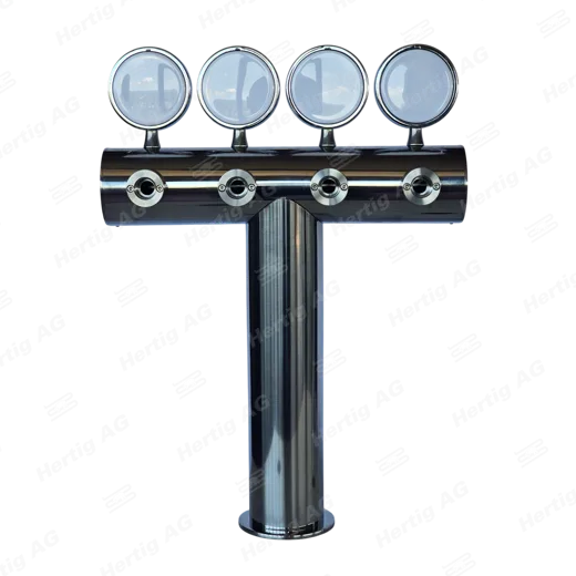 Schanksäule SUPERIOR LED 4-ltg. Edelstahl,